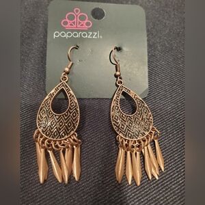Paparazzi Metallic Copper Earrings